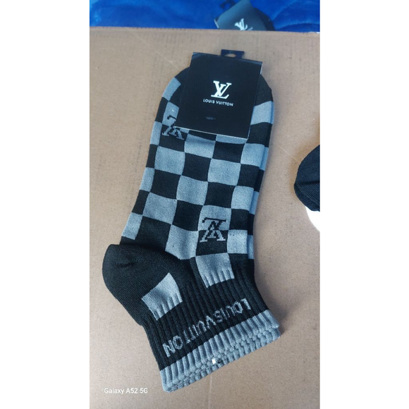 5 pc Unisex Louis Vuitton Socks women's 7-10 With Box - Picture 3 of 8